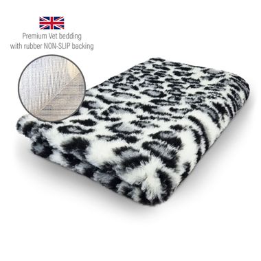 DRYBED Premium Vet Bed Leopard sivý 100 x 75 cm